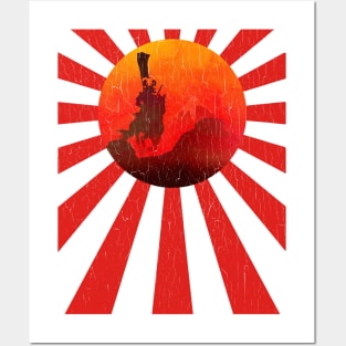 Samurai Rising Sun Flag (vintage look) Posters and Art